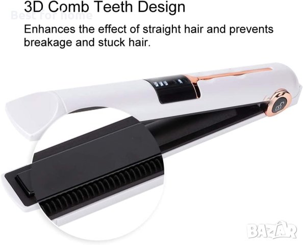 Акумулаторна 3-В-1 USB преса за коса, мини преносима безжична маша за коса,LED дисплей, снимка 5 - Маши за коса - 40638999