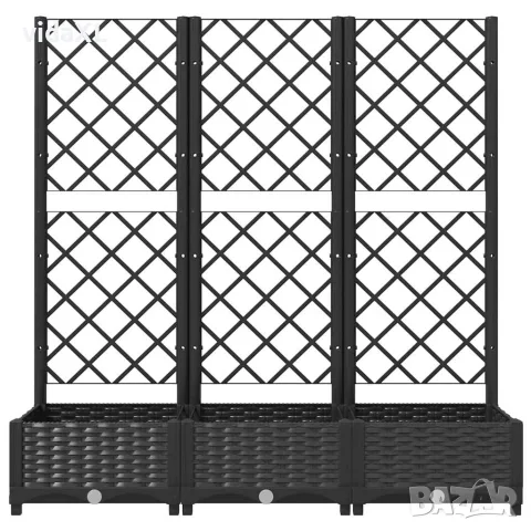 vidaXL Градинска саксия с решетка, черна, 120x40x121,5 см, полипропилен, снимка 3 - Саксии и кашпи - 56146772