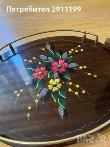 Дървен поднос, снимка 2 - Други - 50671345