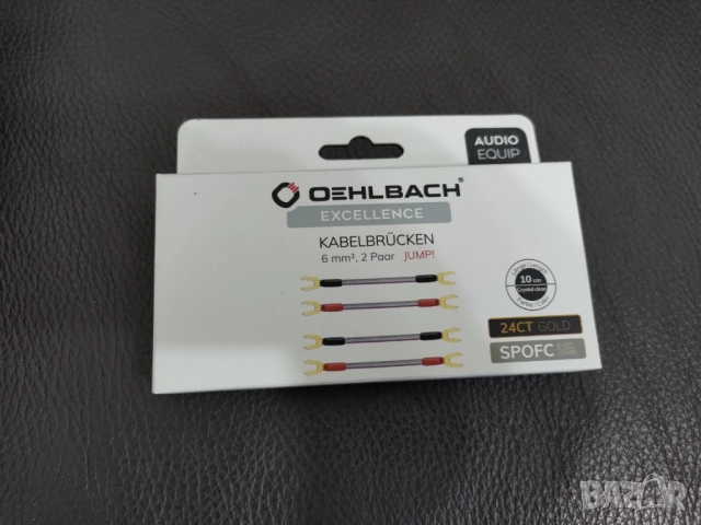 OEHLBACH JUMP!, 24ct Gold, SPOFC Copper, Кабелни Мостове За Тонколони, 2 Pair, Отлично Състояние