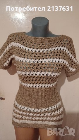 ДАМСКА  РЪЧНО ПЛЕТЕНА ТУНИКА  - Размер  S, снимка 1