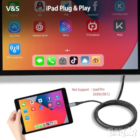 Видео кабел, USB-C/HDMI, 4K, 2 м, сив, снимка 4 - Резервни части за телефони - 48133346