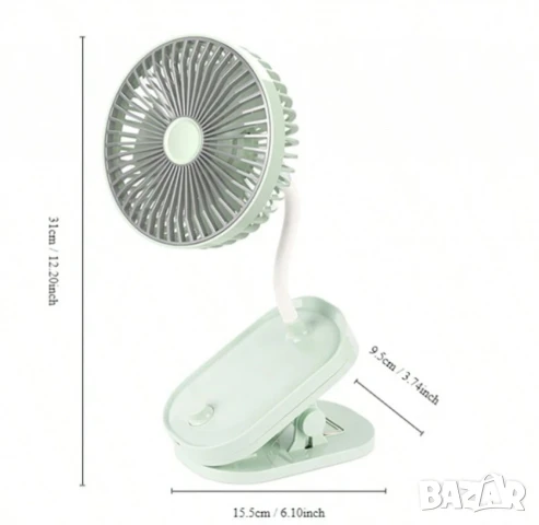 Мини вентилатор с щипка , снимка 3 - Вентилатори - 50628593
