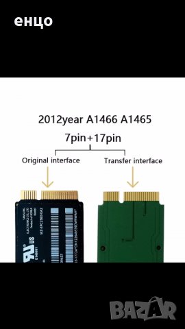 Продавам адаптори за SSD дискове за macbook pro , снимка 2 - Части за лаптопи - 33954700