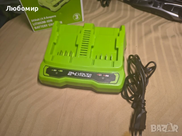 Зарядно устройство GREENWORKS 24V CAG819 , снимка 4 - Други инструменти - 50799795