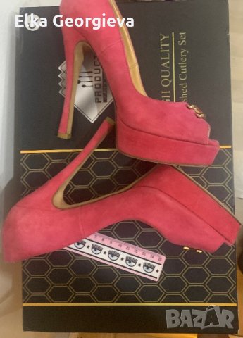 Маркови дамски обувки Elisabetta Franchi 38 номер, снимка 11 - Дамски елегантни обувки - 44342333