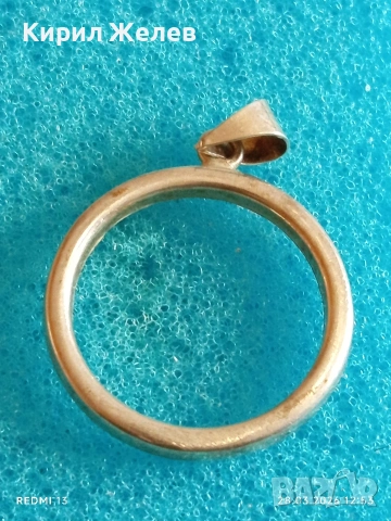 Сребърна висулка кръг с инкрустирани кристали подходящ аксесоар за ежедневието 51799, снимка 8 - Колиета, медальони, синджири - 54005355