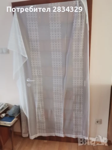 2 броя бели найлонови пердета от соца , снимка 1