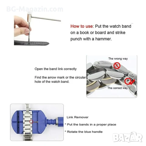 Професионален часовникарски комплект инструменти отвертки отваряне часовници смяна верижки батерии, снимка 6 - Отвертки - 50973769