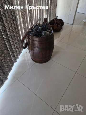 Старо дъбово буре 30литра., снимка 2 - Антикварни и старинни предмети - 51038670