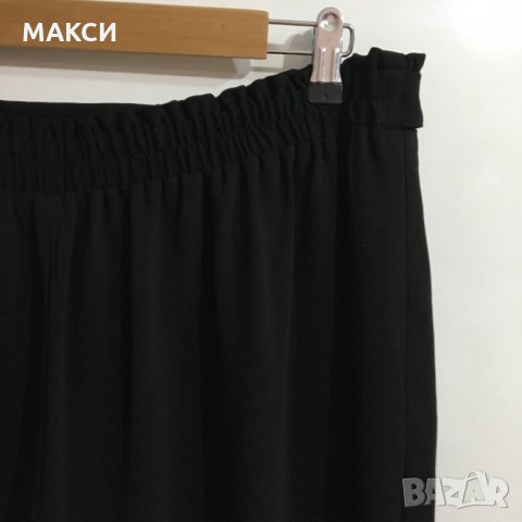 Марков макси ефектен 3/4 панталон с ластичен колан в черно, снимка 5 - Панталони - 31708922