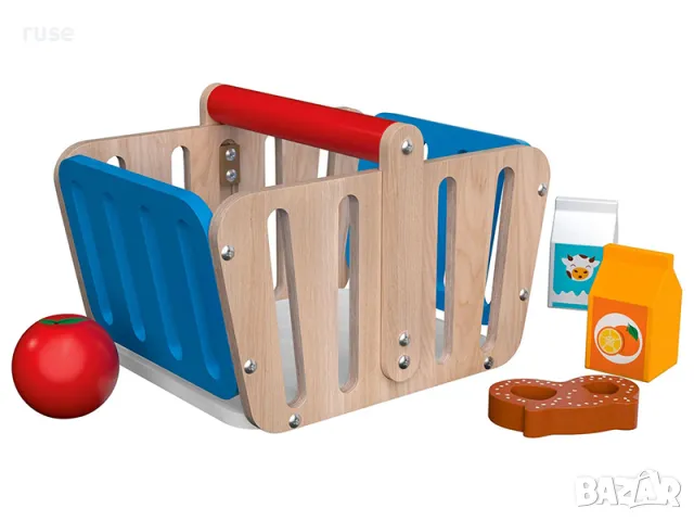 НОВИ! Детска дървена пазарска кошница с продукти, снимка 2 - Образователни игри - 49271051