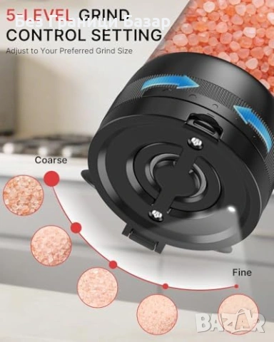 Нови Електрически солничка и пиперничка комплект 2 броя LED светлина за кухня подправки, снимка 4 - Други - 54142734