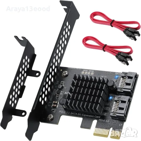 PCI-E към SATA III контролер карта – 2 порта SATA 3.0, 6Gbps