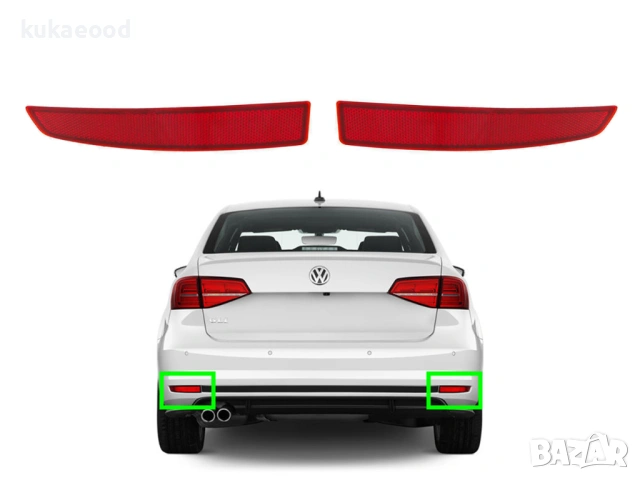 Рефлектор за задна броня на VW Jetta A6 Facelift, снимка 3 - Части - 54106673