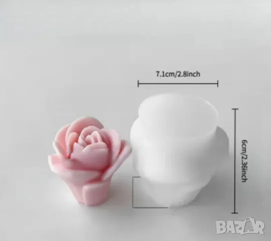 Молд роза 7,1 см  (9), снимка 4 - Форми - 49440389
