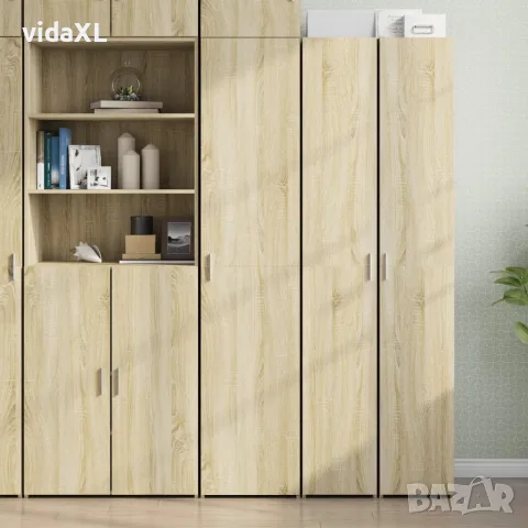vidaXL Висок шкаф, сонома дъб, 40x42,5x185 см, инженерно дърво, снимка 2 - Бюфети - 56146875