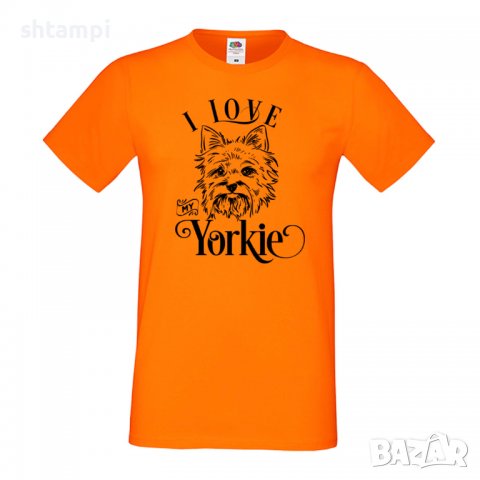 Мъжка тениска I Love My Yorkie Dog,Куче, животно,подарък,изненада, снимка 7 - Тениски - 36935819