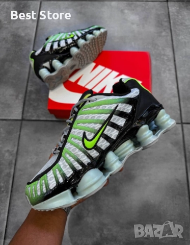 Nike Shox TL - Сиво, Черно и Неоново Зелено Мъжки Маратонки 40-45 Номер , снимка 6 - Маратонки - 52732444