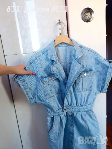 Дънкова рокля с прехлупка от Fashion Room, снимка 11 - Рокли - 50142981