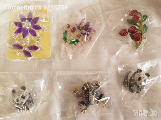 Нови дамски брошки-метал с кристални стъкла, снимка 1