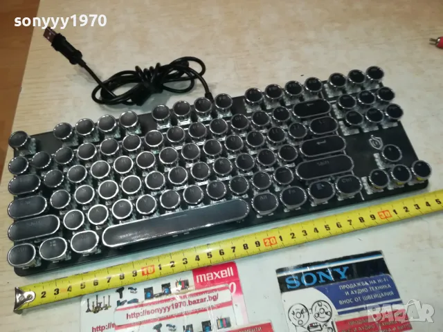 КЛАВИАТУРА С РЕТРО ДИЗАЙН-ВНОС ГЕРМАНИЯ 0402251153, снимка 6 - Клавиатури и мишки - 48959390