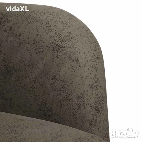 vidaXL Разтегателен диван с подлакътници тъмносив 54см изкуствена кожа, снимка 6 - Дивани и мека мебел - 56147488