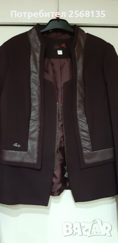 Сако Елегантно и Красиво с декорации Кожа на "Роси Фешън"!НОВО!№ 48, снимка 4 - Сака - 38361702