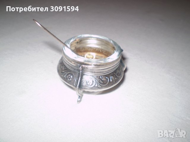 Стар Руски горчичник съд за хайвер мелхио , снимка 1