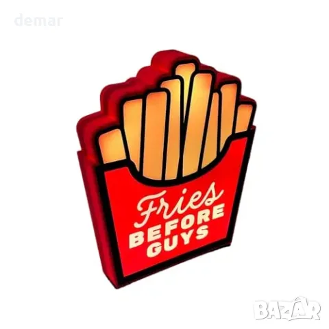 LED светеща табела пържени картофки Fries Before Guys за декорация, снимка 4 - Други - 55780722