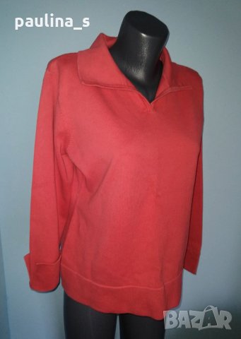 Плътен дизайнерски памучен пуловер "Liz Claiborne"® / голям размер, снимка 1 - Блузи с дълъг ръкав и пуловери - 31948629