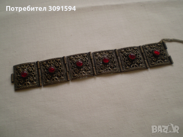 Възрожденска гривна бронз филигран, снимка 6 - Антикварни и старинни предмети - 36527300