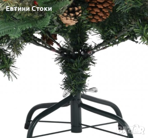 Изкуствена елха Luxury Diamond – с червен глог и шишарки, снимка 5 - Декорация за дома - 52381001