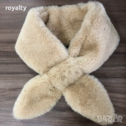 Пухкав дамски шал, имитиращ заешка кожа, снимка 2 - Шалове - 52651199