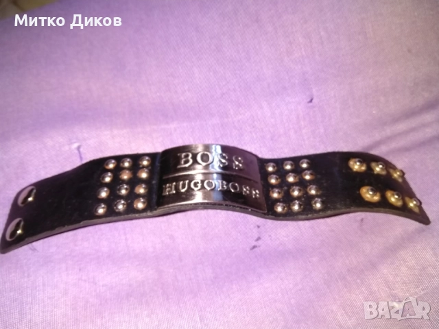 Верижка за ръка маркова на Хуго Бос метал естествена кожа 232х43мм три позиции, снимка 2 - Други - 51835629