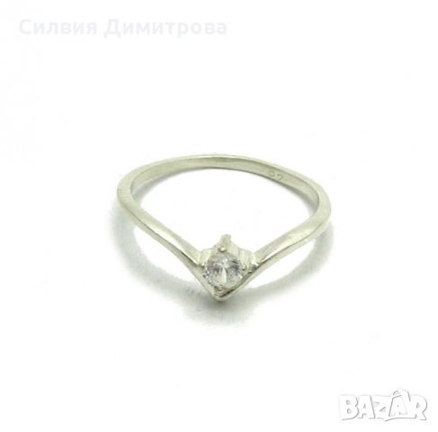 Сребърен пръстен с камък 3мм циркон печат 9️⃣2️⃣5️⃣, снимка 1 - Пръстени - 35342668