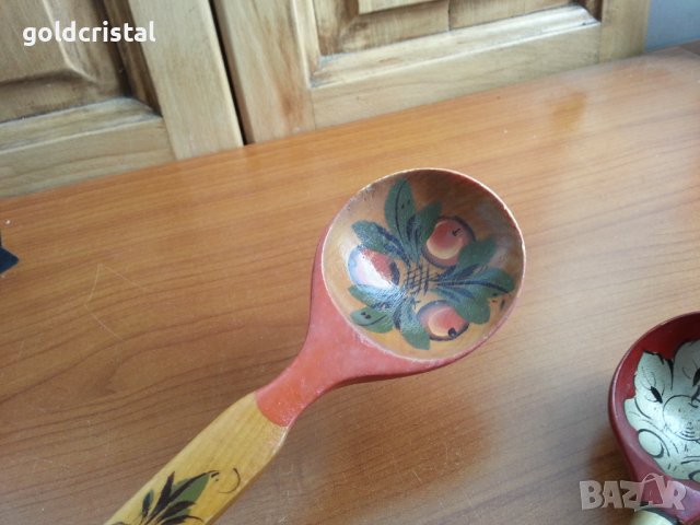 Руски дървени лъжици хохлома , снимка 3 - Антикварни и старинни предмети - 37953886