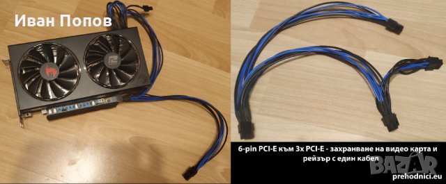 Кабели, удължители, преходници - PCI-E, Molex и др., снимка 9 - Кабели и адаптери - 18586851