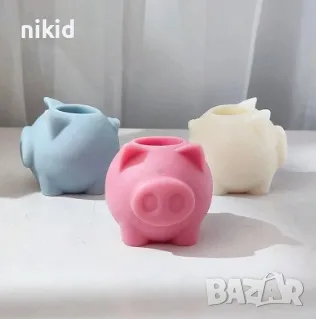 3D Прасе прасенце топчест силиконов молд форма смола гипс шоколад кашпа свещник