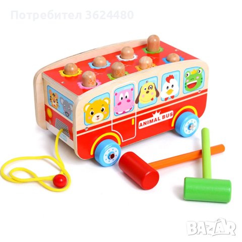 3611 Автобус за дърпане с изкачащи зайци и чукчета, снимка 8 - Други - 37710644