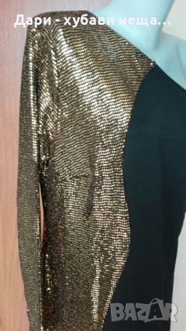 Официална дълга рокля - черно и златисто 🍀👗L,XL(44-46р-р)👗🍀, снимка 11 - Рокли - 35271577
