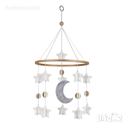 ПРОМОЦИЯ Въртележка за бебешко креватче в неутрални тонове “ Луна и звезди” BABY WINDSPIEL JUNGE 