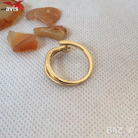 Пръстен с 14К златно покритие 224839, снимка 2 - Пръстени - 52942819