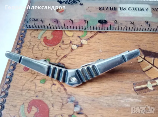 Старинна СРЕБЪРНА АРИСТОКРАТИЧНА ФРЕНСКА ЩИПКА Тип БРОШКА за ШАЛ Висока Проба Лакирано СРЕБРО