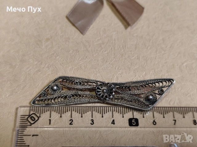 Стара сребърна брошка (15), снимка 5 - Антикварни и старинни предмети - 52251202