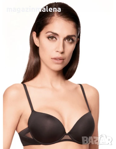 LORMAR 85B италиански черен повдигащ сутиен +1 РАЗМЕР ултра меки подплънки повдигащи сутиени , снимка 1