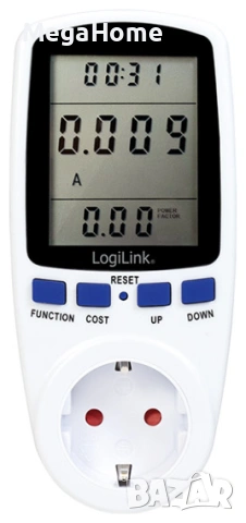 Ватметър с щепсел LogiLink, мониторинг на консумацията на енергия, Енергометър, снимка 8 - Друга електроника - 53279560