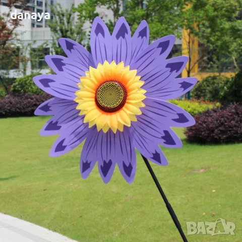 5947 Градинска вятърна въртележка Голямо цвете със слънчоглед, 70 см, снимка 2 - Градински мебели, декорация  - 50733867