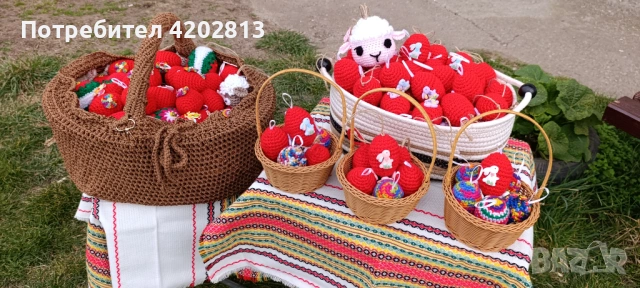 Ръчна изработка . Агънца , плетени на една кука , снимка 6 - Декорация за дома - 53989466