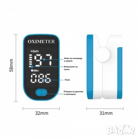 Оксиметър за бързо и лесно измерване на пулс и ниво на кислород, снимка 3 - Уреди за диагностика - 30919293